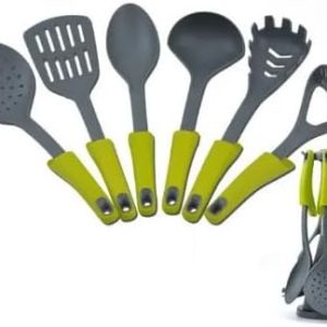 7 PCS Silicone Kitchenware Utensils Set, Elevate Carousel Nylon Kitchen Utensils Set with Rotating Storage Stand