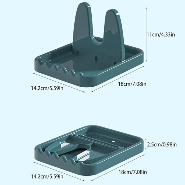 Utensil Rest Holder for Kitchen Counter Spoon,2Pcs Utensil Rest Foldable Spoon Pot Lid Holder for Kitchen Spatula Rests Stove Rack Gadget Organizer Home Storage - Image 2