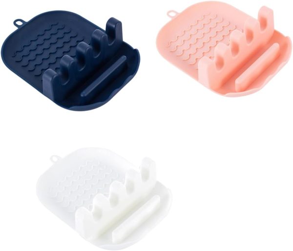 Pot Lid Spatula Rack Kitchen Storage Holder 3pcs Simple Design Pp Plastic Easy to Clean