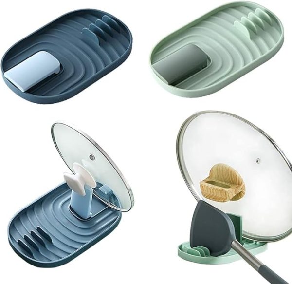 Pot Lid Spatula Holder, Spatula Rack Countertop Kitchen Shelf Spoon Chopsticks Storage Rack for a Variety of Cutlery, Spoon Rack and Stove Cover Rack, Kitchen Utensil Rack for Spoons, Lid, Tongs, etc.