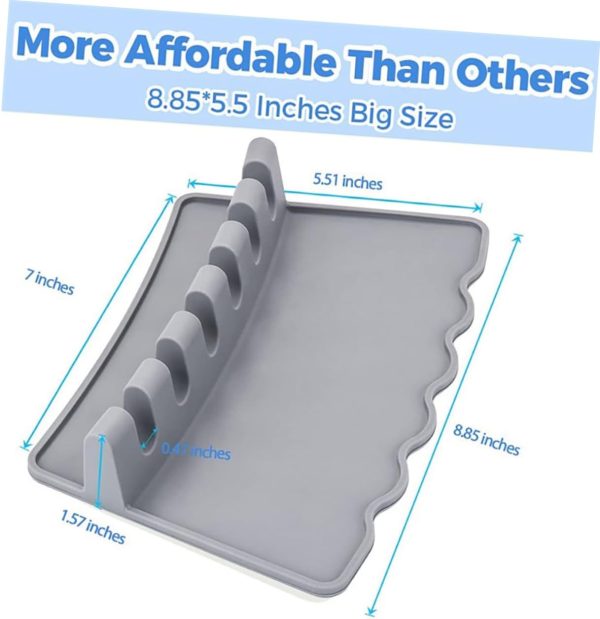 1pc Silicone Utensil Holder Spoon Shelf Kitchen Storage Rack Grey Organizing Rack for Kitchen Spatula m