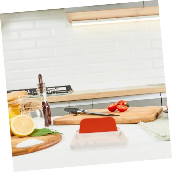Spatula Rack Pot Cover Spatula Holder Storage Rack for Utensils White 2pcs - Image 2