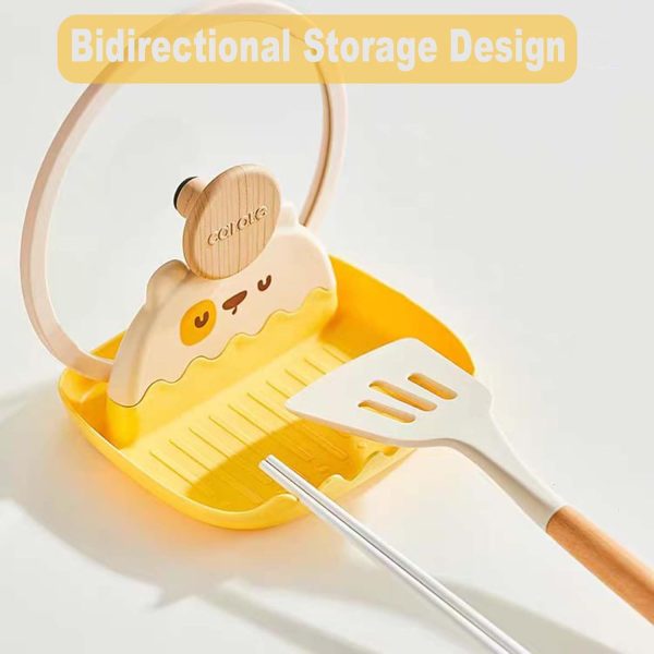 Kitchen pot lid holder,desktop home, chopstick storage rack，shelf, multi-purpose creative kitchen pot spatula stand, soup spoon pad - Image 2
